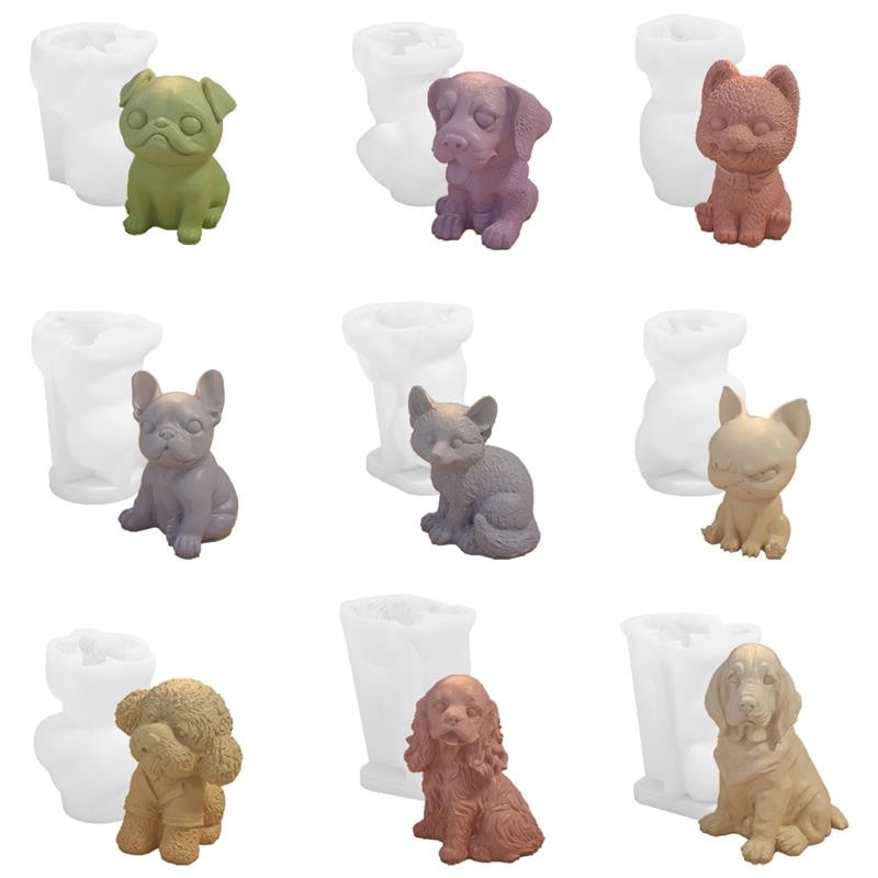 

3D Dogs Cats Silicone Mold For Epoxy Resin Gypsum Soap Candle Mold DIY Cute Dogs Cats Crafts Ornament Making Supplies Home Decor