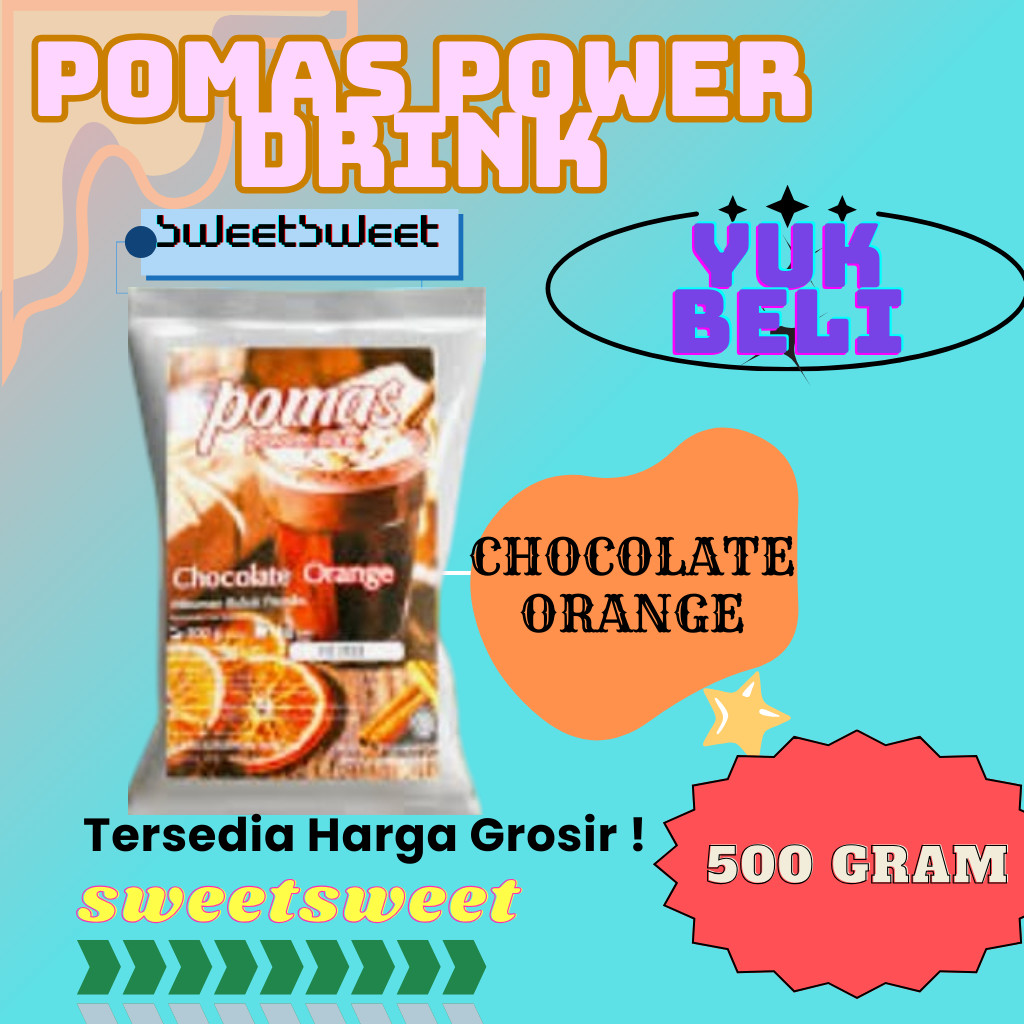 

Sweetsweet Pomas Chocolate Orange Powder Drink | Bubuk Minuman Rasa | Serbuk Boba Bubble 500 Gram
