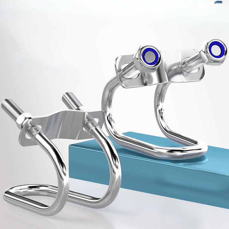 32×32 mm Klem Pipa Plat Besi Seng/ Klem pipa silang berbentuk U ganda/Klem Penjepit Pengait Pipa Con