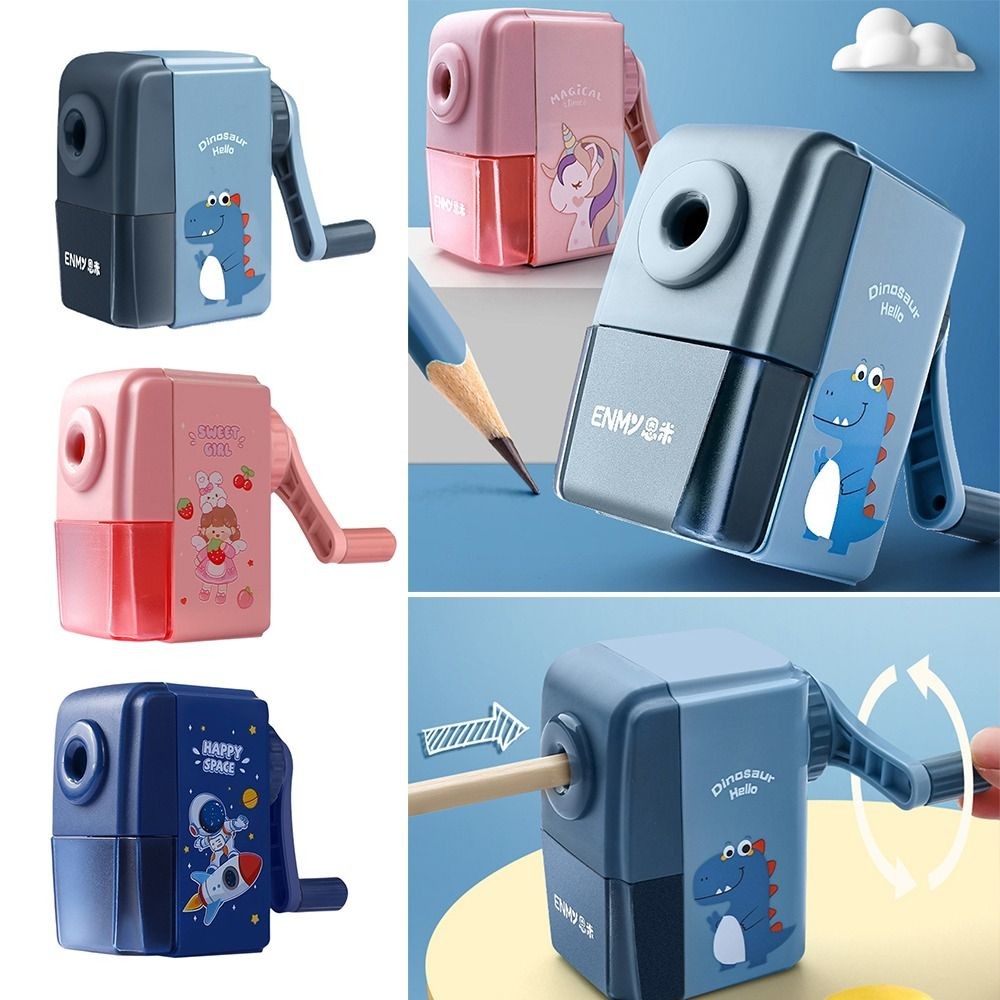 

Hand Crank Cute Dinosaur/Astronaut Mechanical Pencil Sharpener Automatically Enters Lead Cartoon Stationery School Supplies