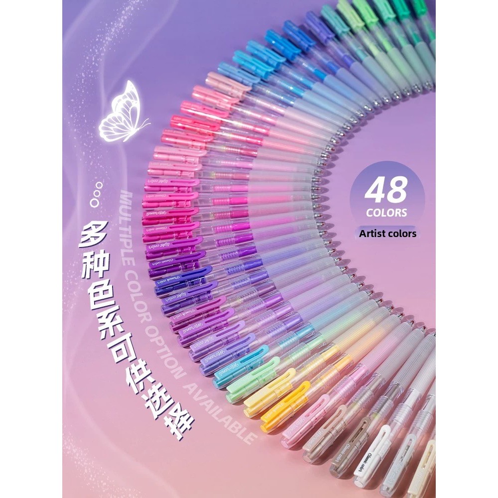 

48/6 Colors Acrylic Gel Pen 1.0mm/0.5mm Large Capacity Student Writing Pen Painting Drawing Office School Supplies Stationery