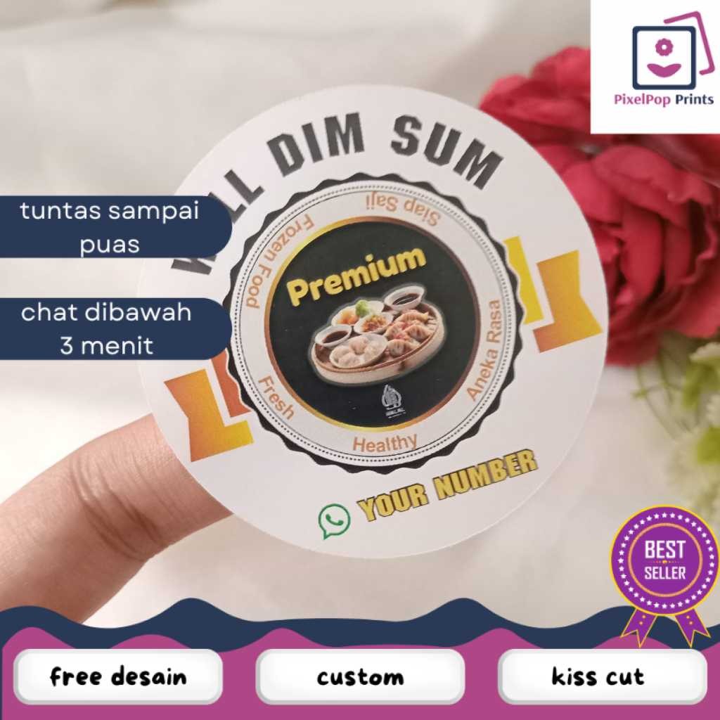 

Opikapip 2-4 Sticker Label Bulat Dimsum Stiker Makanan Free Desain Dimsum Custom Chromo Uk.Kecil
