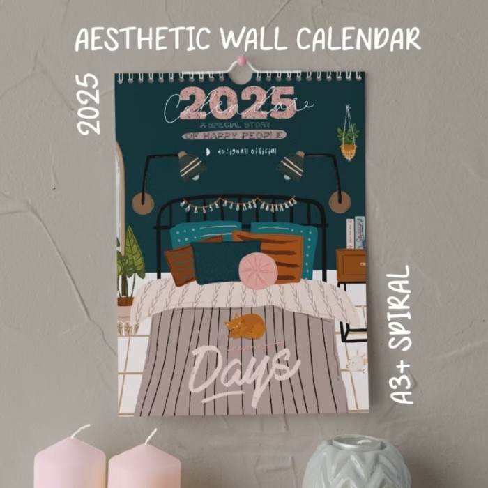 

ANDM Kalender Dinding 2025 Aesthetic A3 Spiral AES