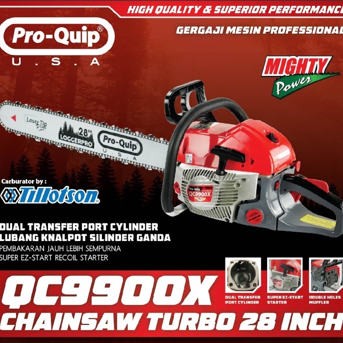 MESIN CHAINSAW GERGAJI POTONG KAYU 28" 28 " PROQUIP QC 9900 X