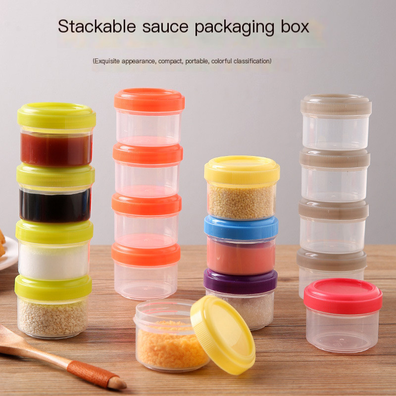 

4Pcs Plastic Sauce Bottle Mini Seasoning Box Salad Dressing Containers Outdoor Portable Barbecue Spice Jar Kitchen Tool