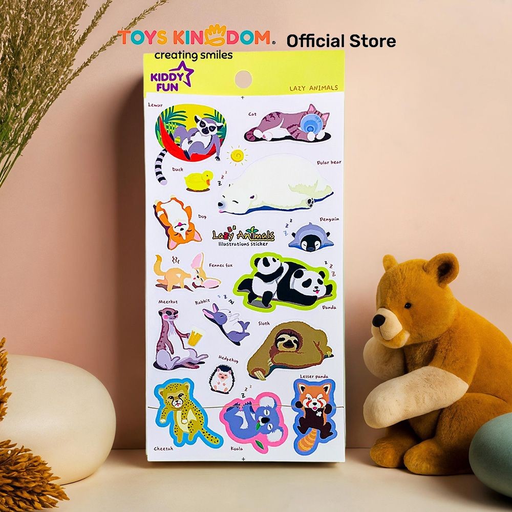 

Toys Kingdom Kiddy Fun Funny Stiker Lazy Animals - Mix Stiker Dekoratif Lucu Cute Stickers Deco Sticker Pack Journal Book