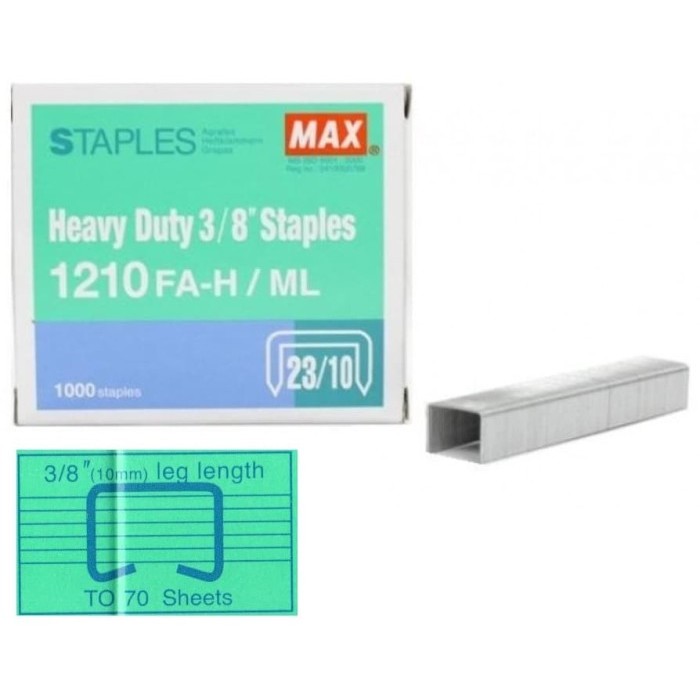 

isi staples / stapler max no 1210 (23/10)