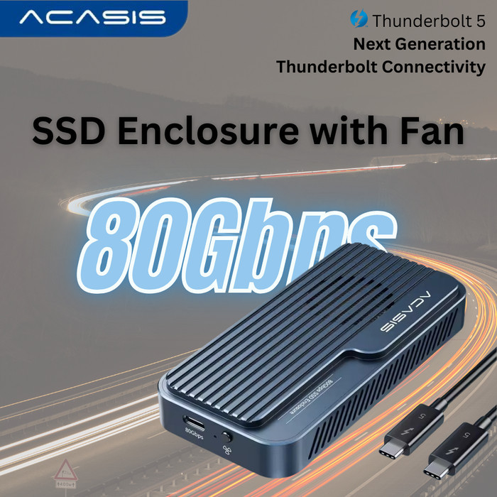 Acasis Thunderbolt 5 80Gbps USB4 M.2 NVMe SSD Case  USB-C NVME SSD Enclosure Compatible with thunder