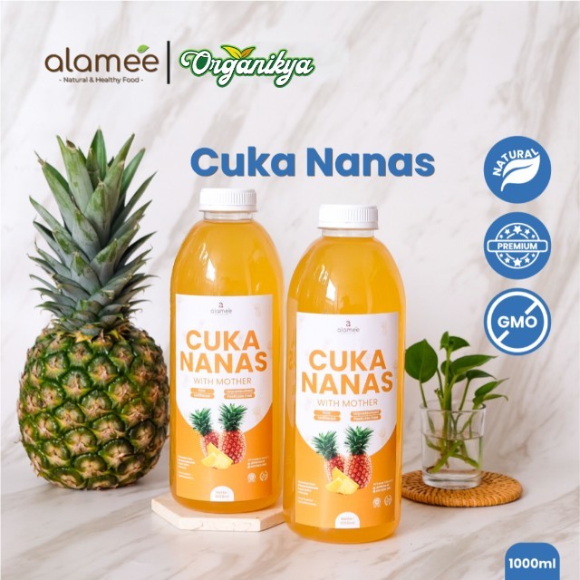 

ALAMEE Cuka Nanas Original Pineapple Cider Vinegar With Mother Organik Asli 1000ml organikya