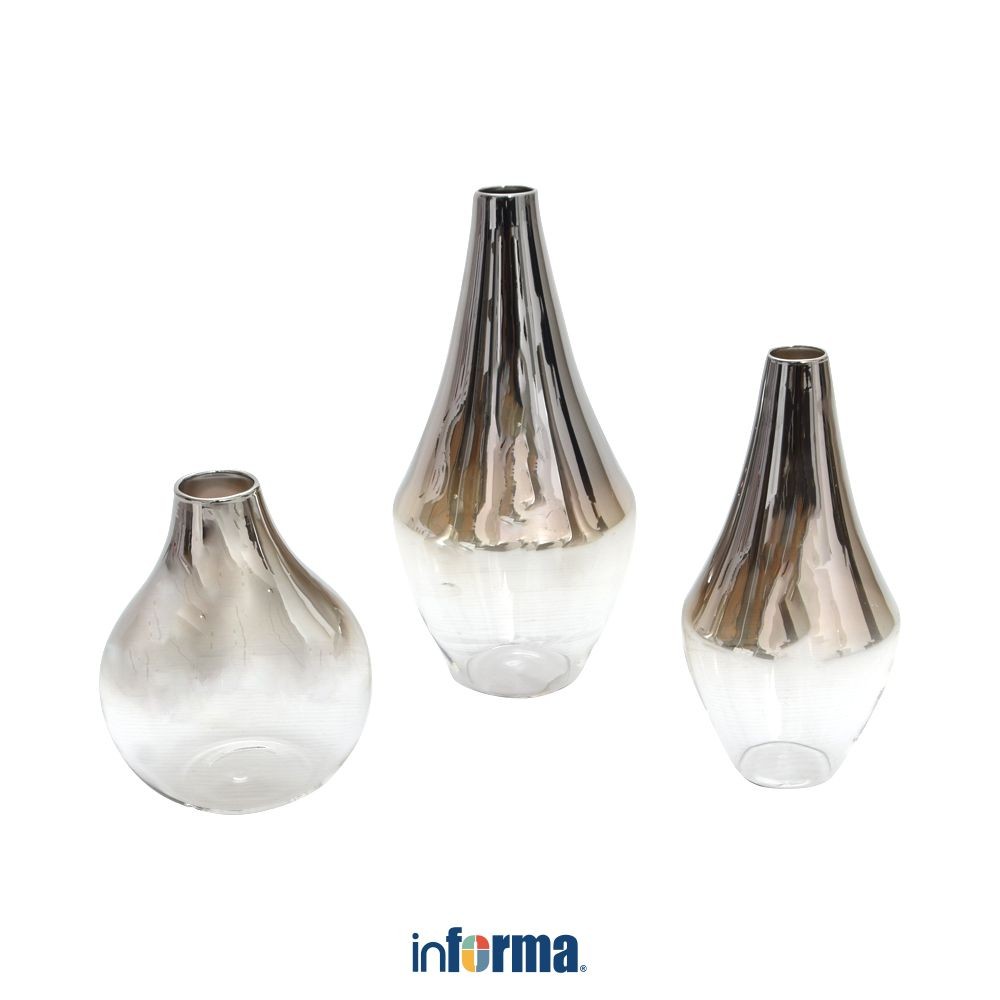 Informa Set 3 pcs Trixy Vas Kaca Dekorasi Vase Wadah Tempat Bunga Home Deco Dekorasi Ruangan Aesthet