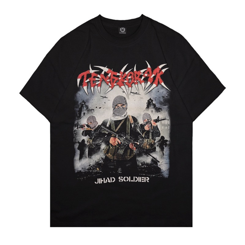 【ASLI】 Tengkorak "Jihad Soldier" -T SHIRT-BLACK