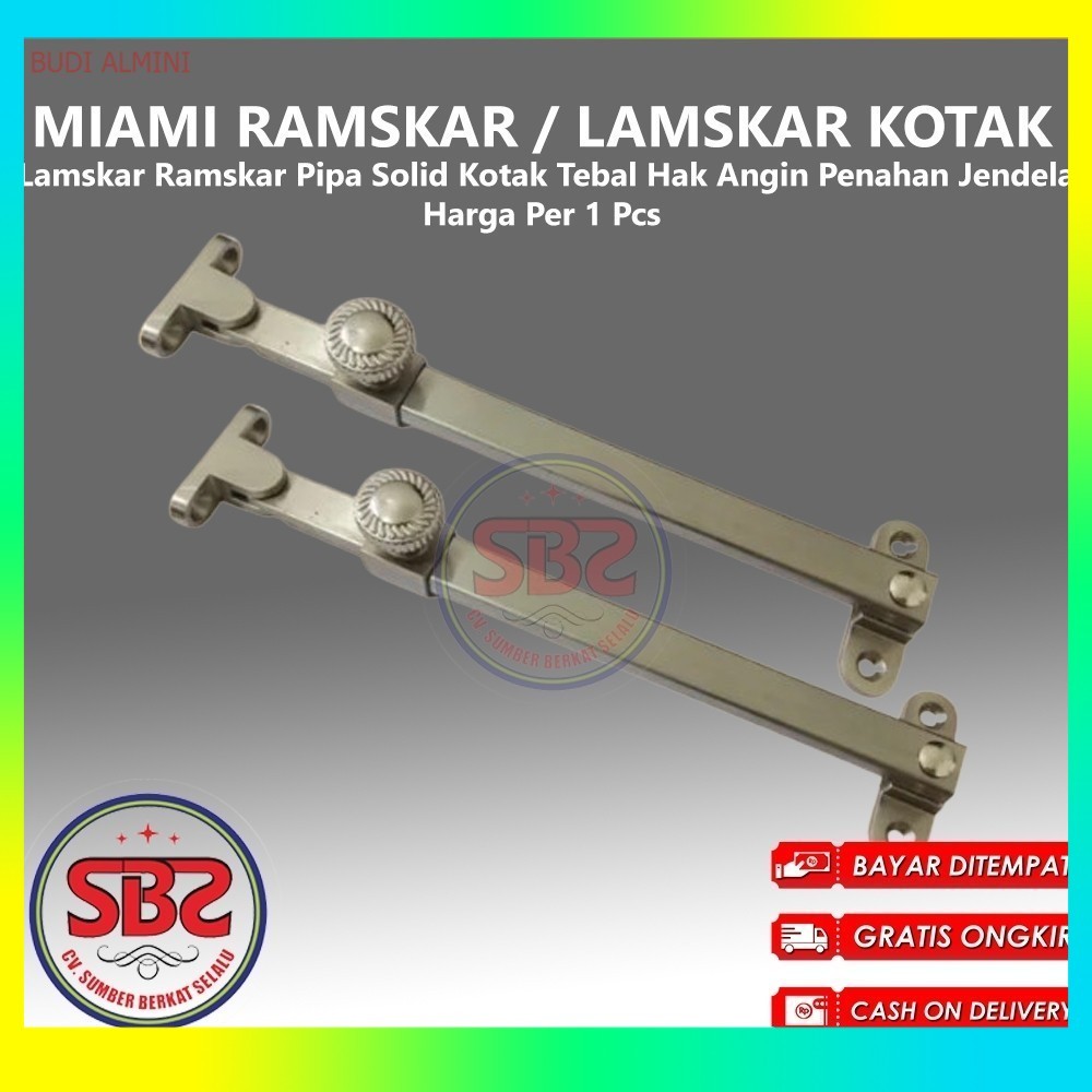 MIAMI Lamskar Ramskar Kotak Solid Tebal Hak Angin Penahan Jendela