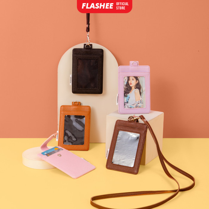 

Name Tag Kulit ID Card Kulit Holder Penutup Kancing Lanyard