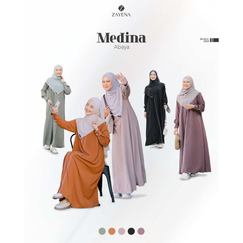 ️ NAISHAJATIM.ID ️ MEDINA ABAYA ZAYENA Gamis Simple Polos MURAH