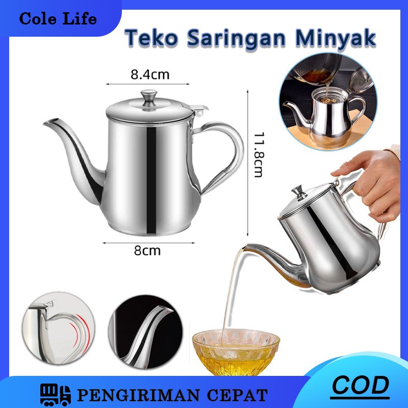 Teko Penyaringan Minyak / Teko Minyak / Oil Pot / Teko Serbaguna Kecil/Stainless Oil Pot