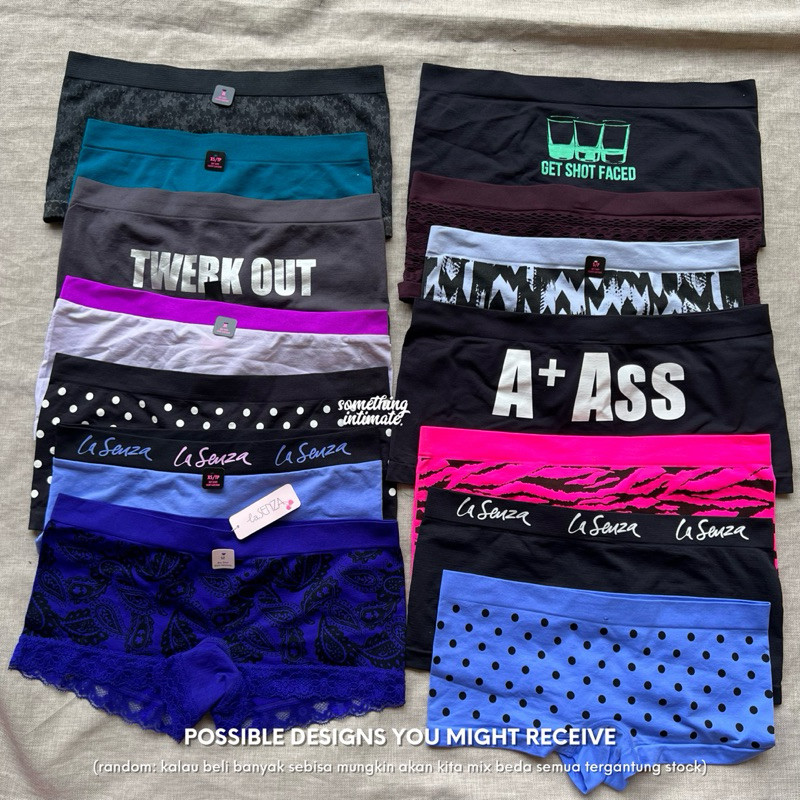 [SALE MIX] LASENZA Soft Seamless Boyshort Panty #1 Sultry Argyle Fishnet Ultrasoft Modal Panties Und