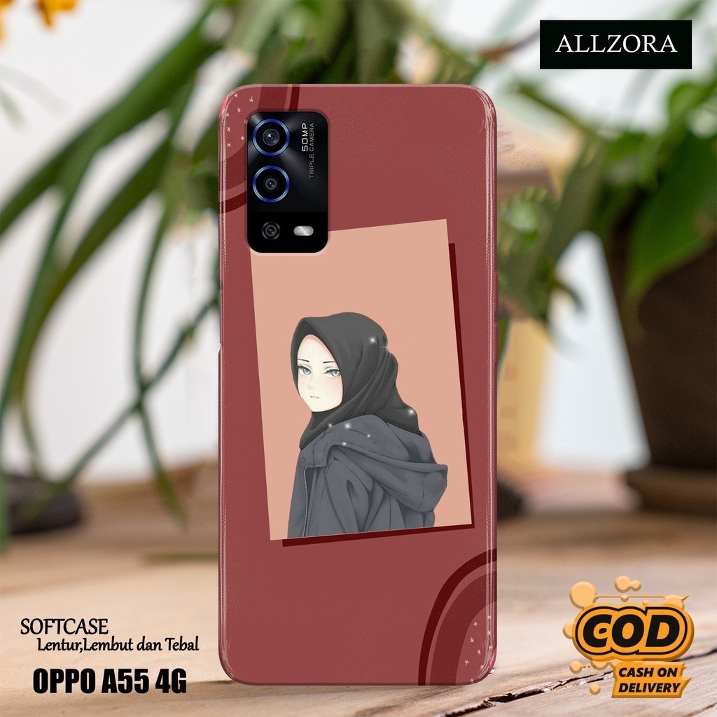 Case Oppo A55 4G Terbaru - Fashion Case HIJAB - Casing Hp Oppo A55 4G Terbaru - Softcase Hp Oppo A55