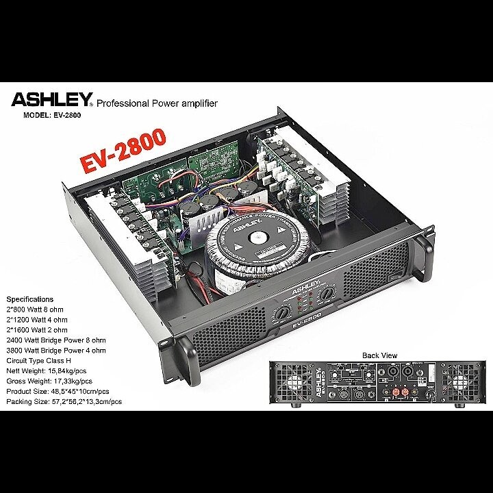 Power Amplifier Ashley EV 2800 Original Class H