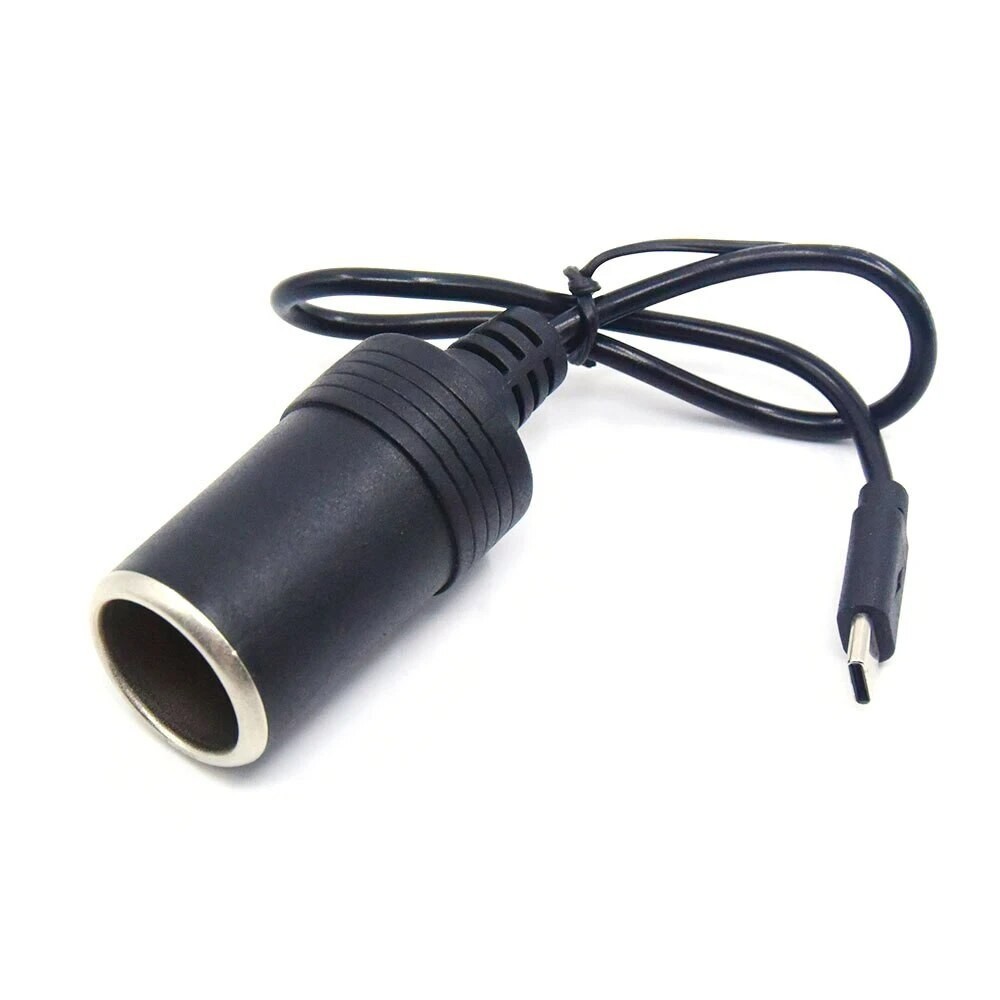 USB C PD Type C Male to 12V Adapter Car Cigarette lighter Socket for Driving Recorder, GPS E-Dog, Fa