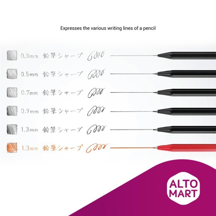 

Kokuyo Enpitsu Mechanical Pencil 0.3 0.5 0.7 0.9 1.3 mm Pensil Mekanik - 0.5, White