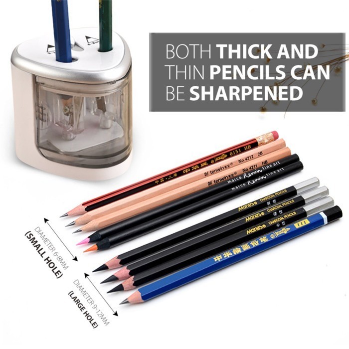 

Rautan Serutan Electric Pencil Pensil Otomatis Elektrik Sharpener - Abu-abu