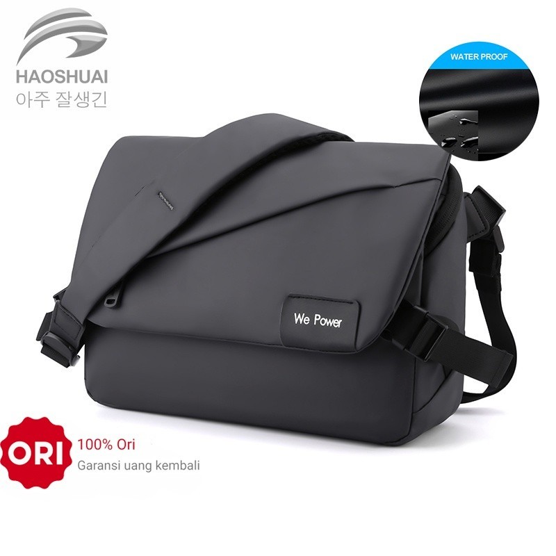 HAOSHUAI 1100-31 Tas Selempang Pria Tas Bahu Sling Bag Bahan Anti Air