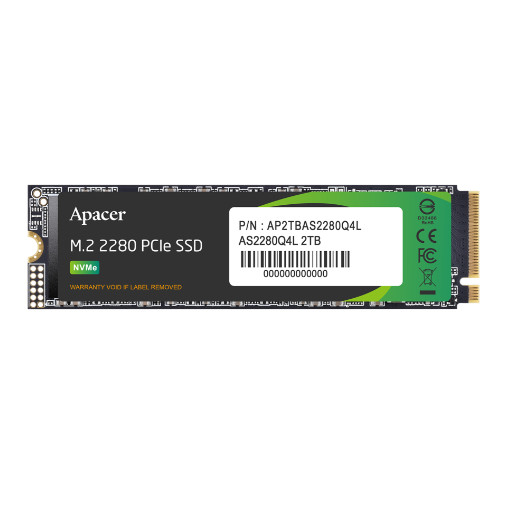 Apacer AS2280Q4L SSD NVMe M.2 2280 PCIe Gen4 x4, Kapasitas 1TB/2TB