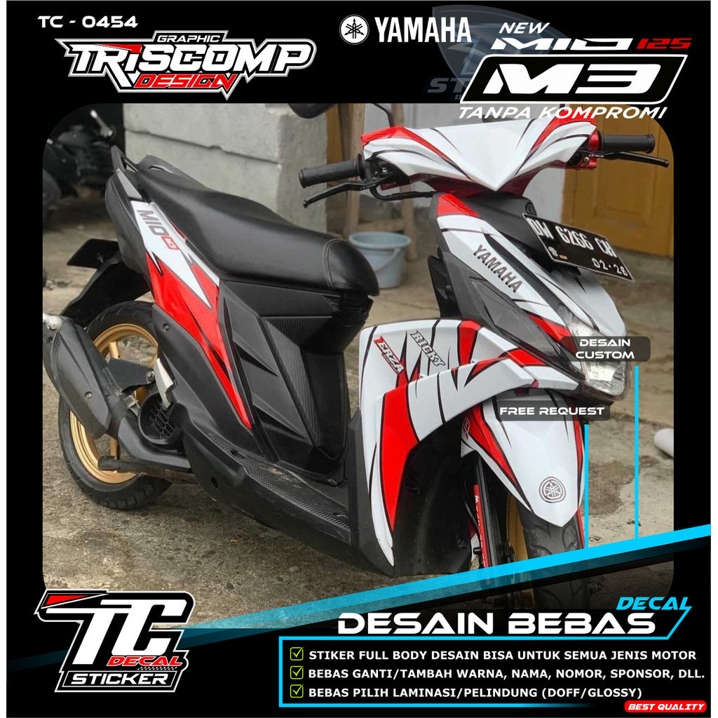 Stiker Decal Mio M3 Striping Motor Mio 125 / Mio GT /  Mio Z / Mio SOUL Stiker Striping Fullbody Mio