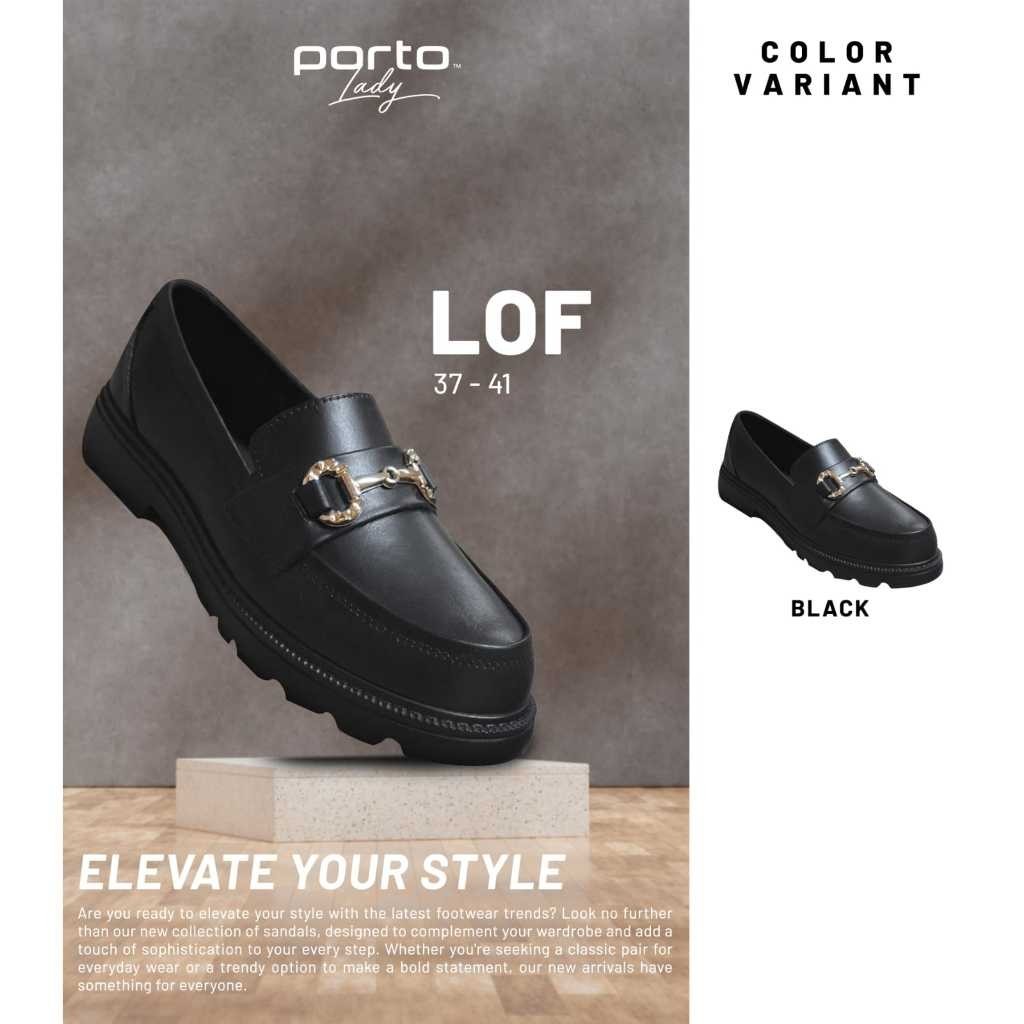 Porto Sandal Slop / Sepatu Sendal Slop Wanita Docmart Hitam Portolady Lof