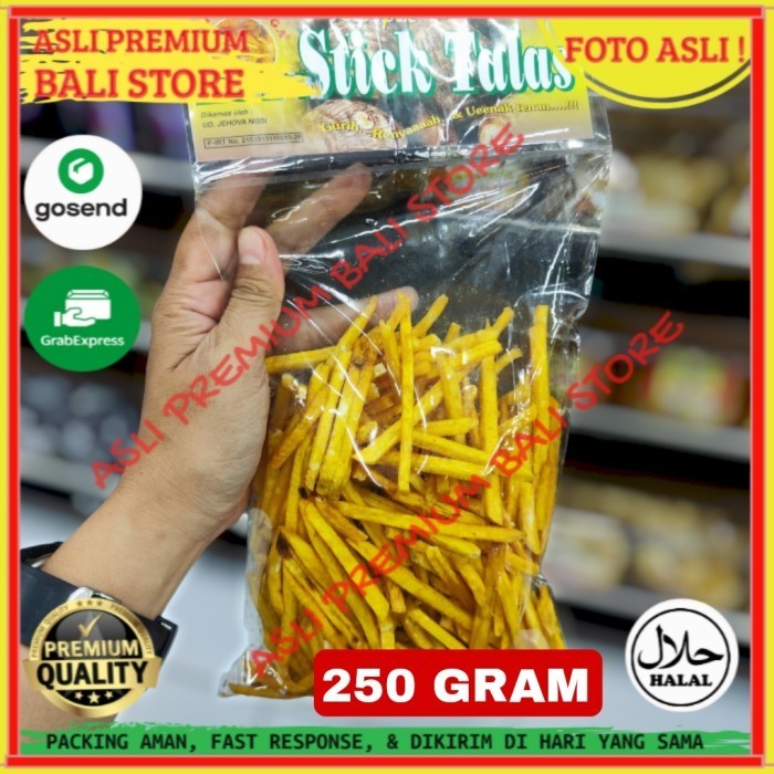 

OLEH OLEH MAKANAN CEMILAN CAMILAN SNACK KULINER KHAS ASLI ORI ORIGINAL BALI KERIPIK KRIPIK STICK TALAS 250 GRAM GR