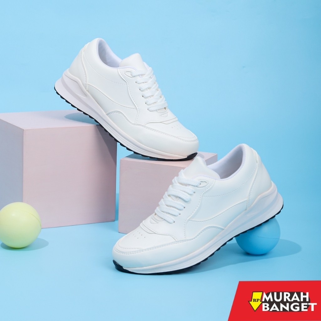 Sepatu running wanita- ELIRA Freya White - Sepatu Sneakers Wanita