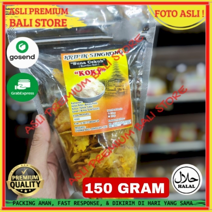 

OLEH OLEH MAKANAN CEMILAN CAMILAN SNACK KULINER KHAS ASLI ORI ORIGINAL BALI KERIPIK KRIPIK SINGKONG 150 GRAM GR