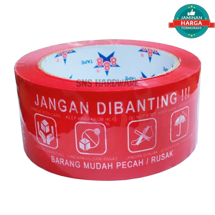 

☆..☆ LAKBAN FRAGILE MERAH 100 YARD X 2 INCH HOKI TAPE