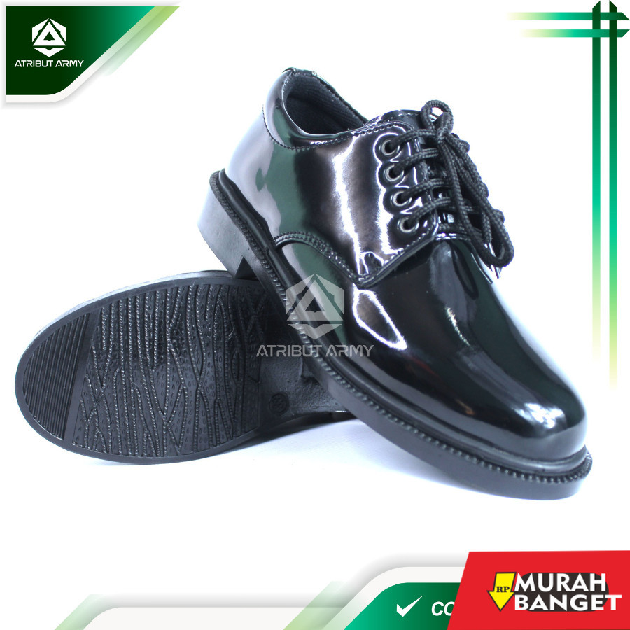 Sepatu pdh- Sepatu PDH Pendek 01 TNI Dinas PDH TNI AD AL AU Pria POLRI Security Satpam Polisi Sepatu