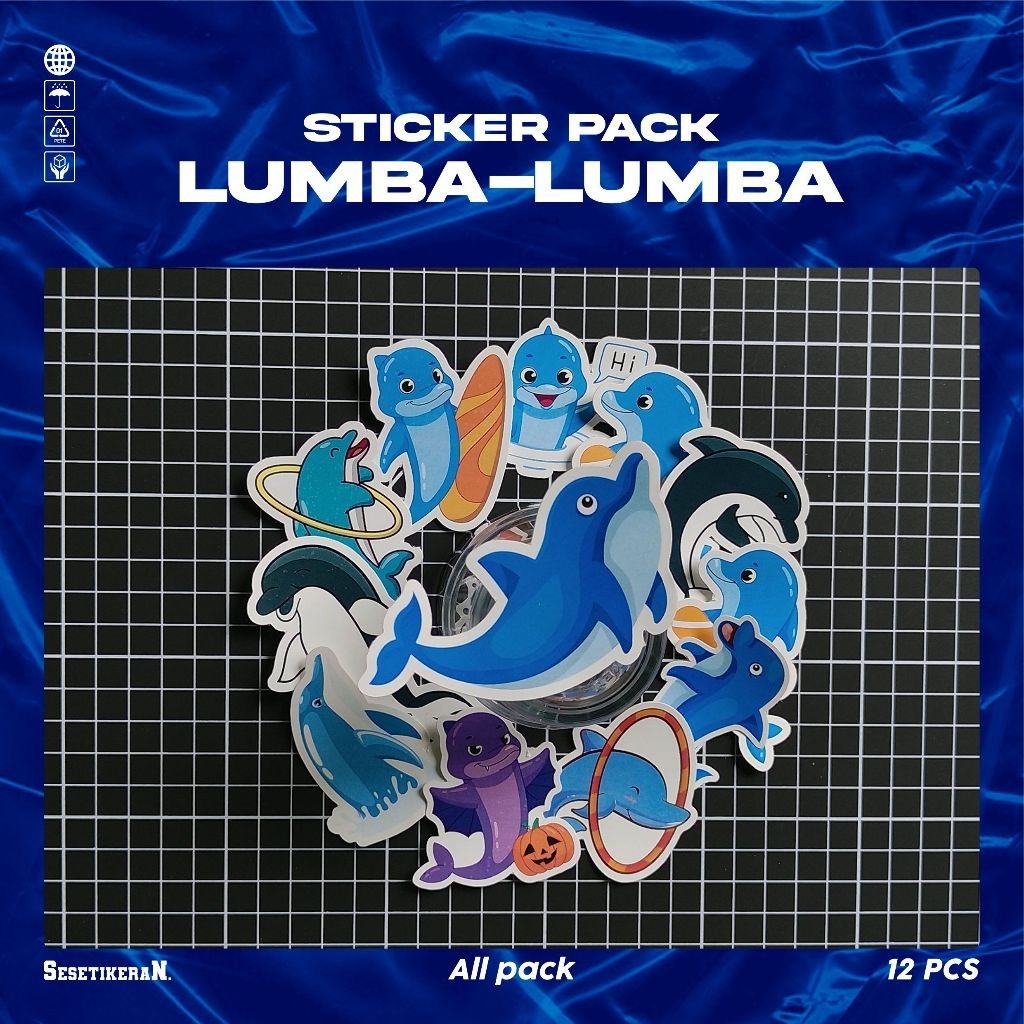 

COD✨ Sesetikeran Stiker Pack Lumba Lumba Lucu Untuk Koper Laptop Skateboard