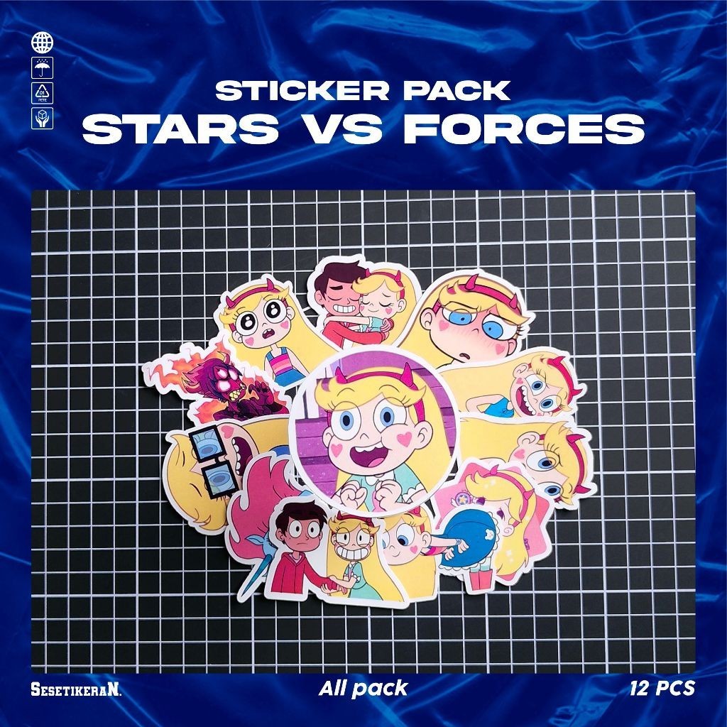 

COD✨ Sesetikeran Stiker Pack Kartun Lucu Star VS The Forces of Evil Untuk Koper Laptop Skateboard