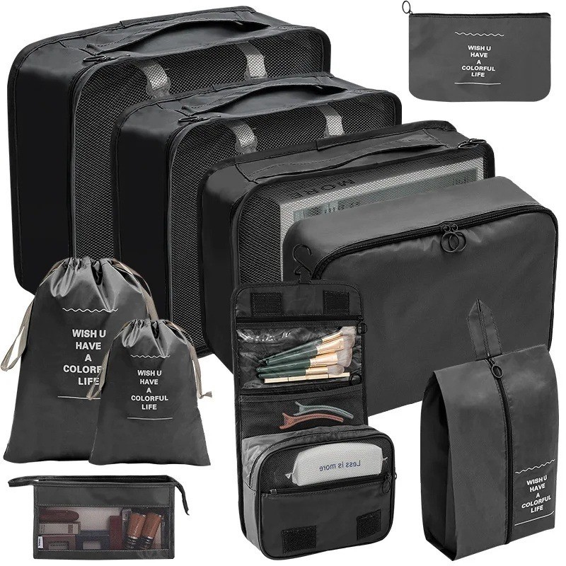 10 In 1 Travel Bag Tas Travel Organizer Bag Pouch Set Storage Luggage Bag Tas Penyimpanan Travelling