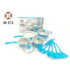 Panci Teflon Marble - 13 pcs Cookware Set Tutup Kaca