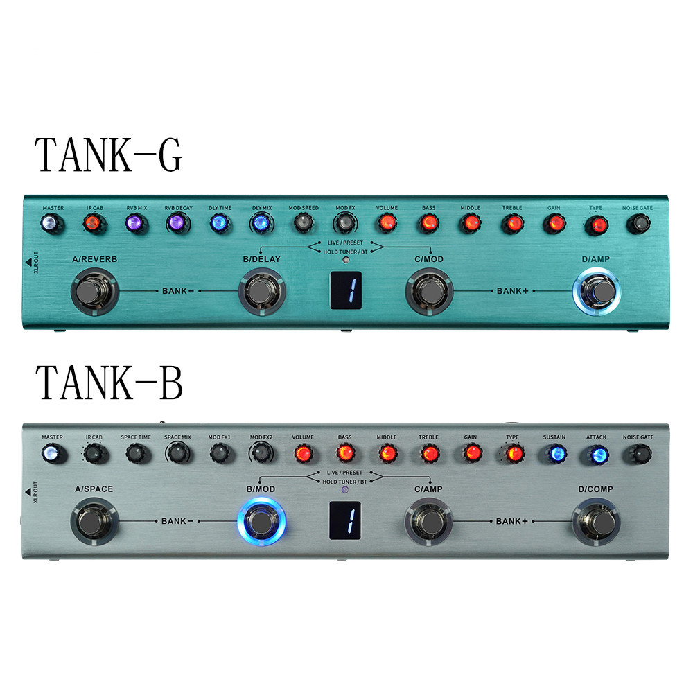 M-VAVE tanki-G Pedal multi-efek gitar, dilengkapi dengan speaker 9 Preamp Band EQ 8 IR Cab Slot3 mod