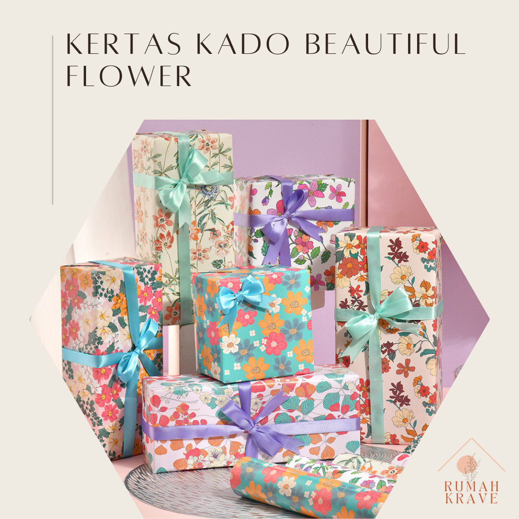 

RUMAH KRAVE - Kertas Kado Beautiful Flower Bunga Wrapping Paper