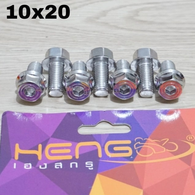 Baut Probolt 10x20 drat 14 model 2kunci hexagon stainless original HENG Thailand
