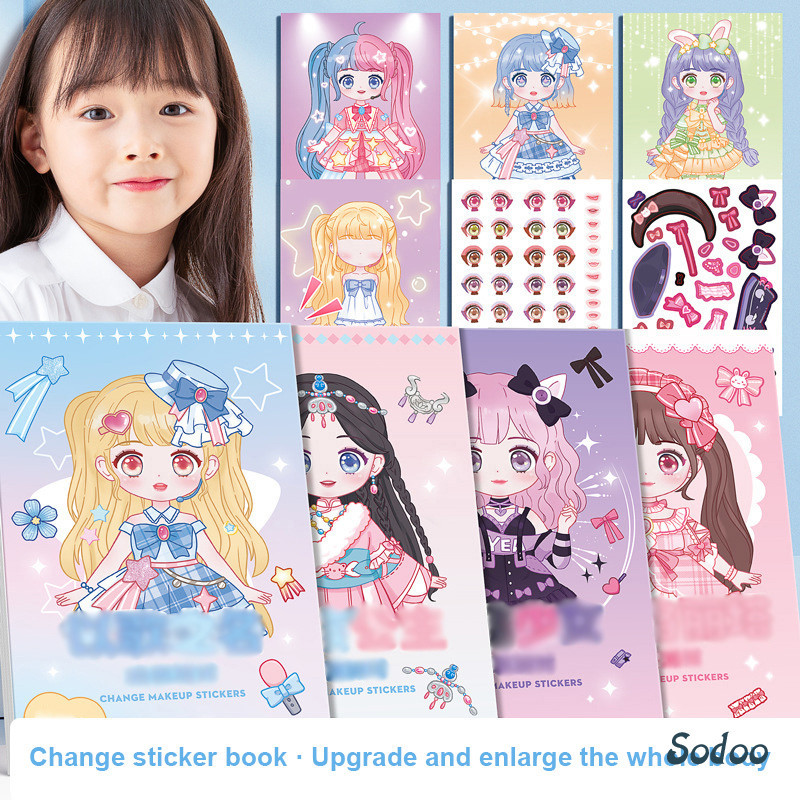 

Stiker Berganti Pakaian Putri Stiker Lucu Kartun Mainan Anak Perempuan - SO