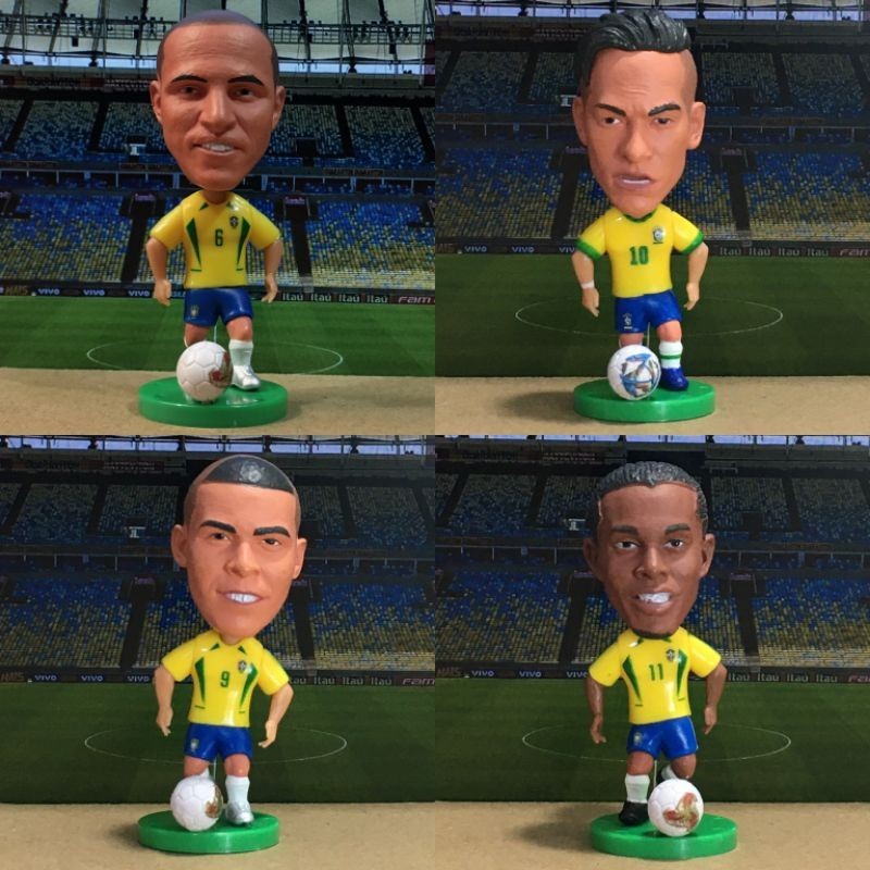 Figure Miniatur Brazil Brasil Ronaldinho Roberto Carlos Neymar / Kodoto Socerwe Minifigure