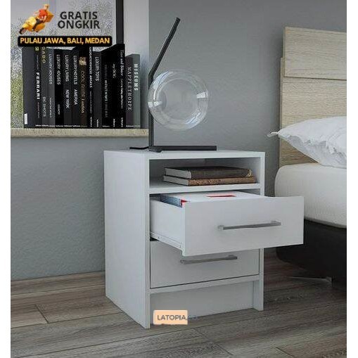 Meja Nakas Furniture Minimalis / Meja Samping Tempat Tidur P 40 cm x L 35 cm x T 50 cm (Produk Item 