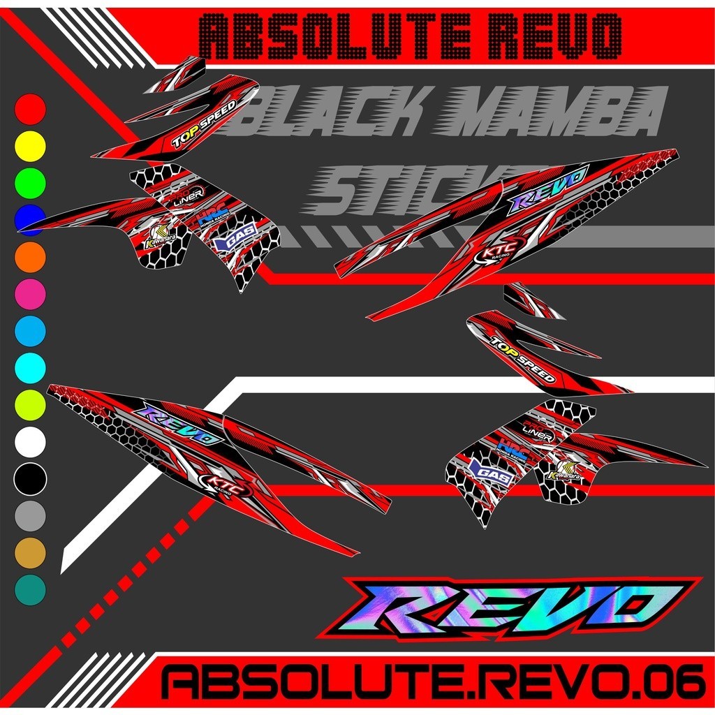 Striping Sticker Revo Absolute - Stiker Lis Variasi Revo 2010-2013 Desain Motif 06