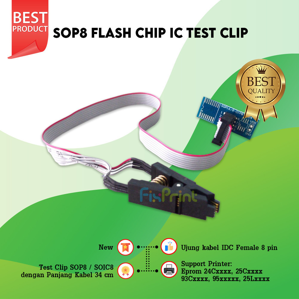 SOP8 Flash Chip, IC Test Clip IC Eprom Eeprom BIOS ROM Tools Penjepit