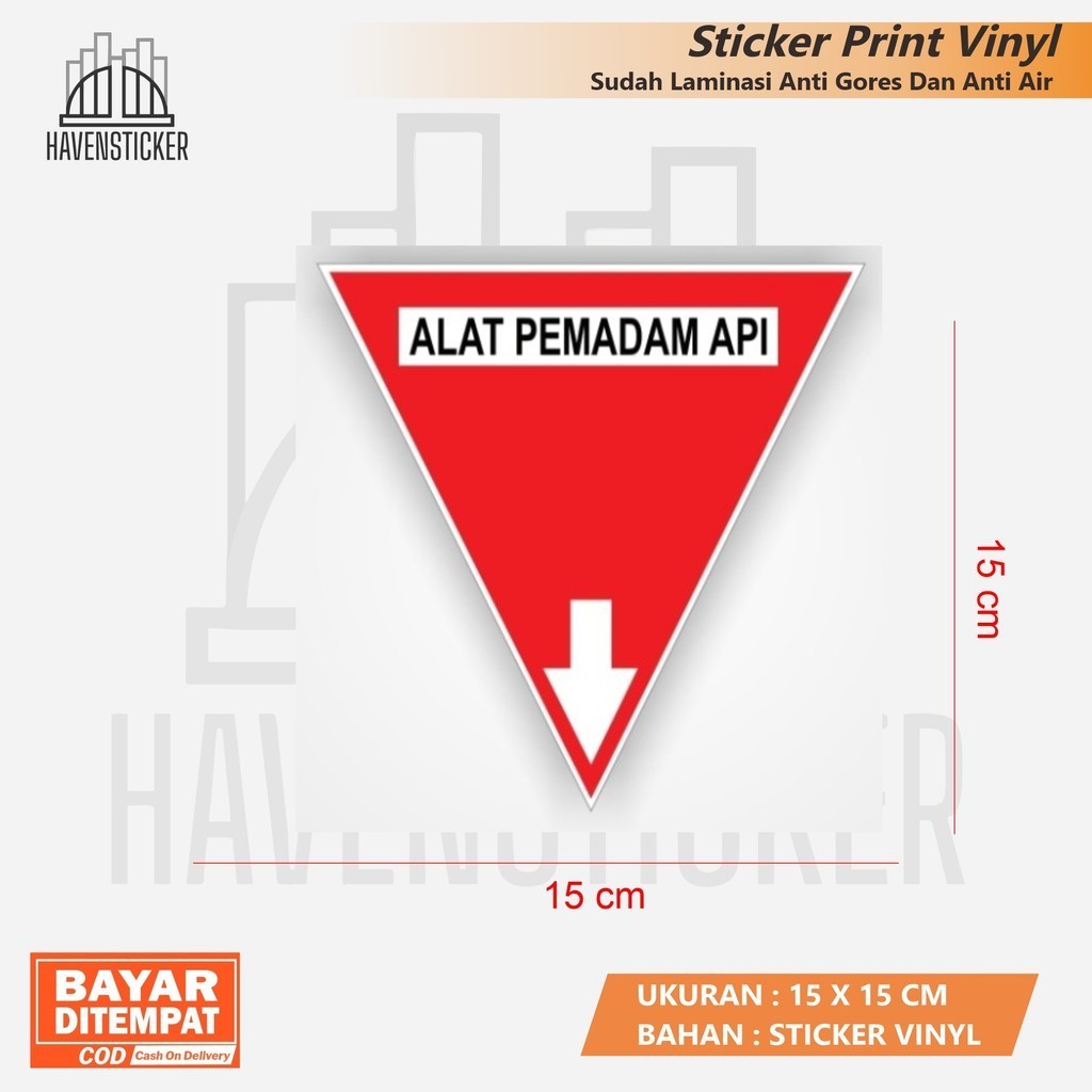 

Stiker Vinyl Rambu K3 Penunjuk APAR Alat Pemadam Kebakaran Ringan lam glossy anti air