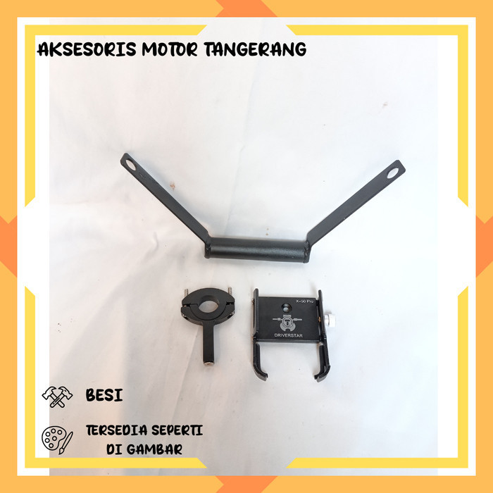 PAKET HOLDER HP BREKET BRACKET GPS HOLDER HP MOTOR CBR 150 COVER STANG HOLDER LOGAM