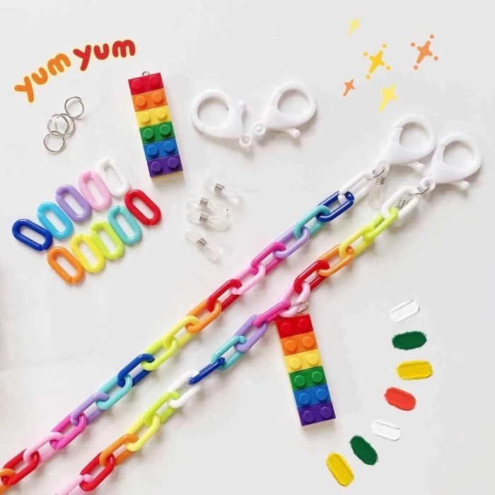 DIY kalung masker lego/tali rantai masker/mask chain/strap masker