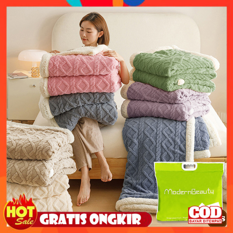 KAIN HALUS ADEM LEMBUT TEBAL / Selimut Bulu Dewasa Jumbo Beludru Tebal 100x150cm/150x180cm/ 180x200c